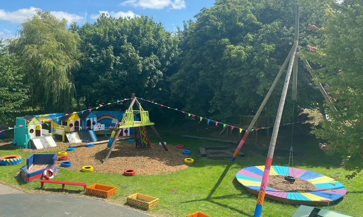 Children playing at The Addy adventure playground